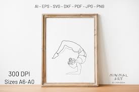 wall art yoga line drawing yoga studio