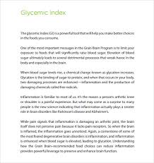 Sample Glycemic Index Chart 7 Free Documents In Pdf