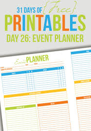 Event Planner Printable Day 26 Planners Printables Printable