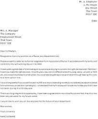 Nurse Resignation Letter Example Icover Org Uk