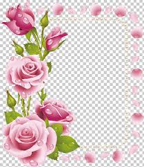 rose flower frames pink png clipart