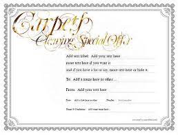 carpet cleaning gift certificate templates
