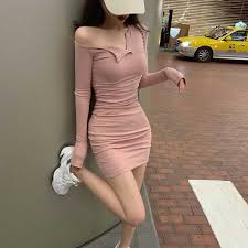 This collection features a wide variety of bodycon dresses with cut outs, over the shoulder designs Autumn One Side Off Shoulder Dress High Street Fashion Bag Hip Dress Long Sleeve Bodycon Dress Women Europe And America Dresses Aliexpress