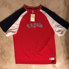 Details About Los Angeles Angels Of Anaheim Cooperstown Jersey Shirt Large Embroidered Red Mlb
