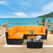 Cozy Outdoor Rattan Sofa Set With