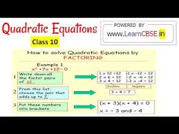 Solving Quadratic Equations Quadratics