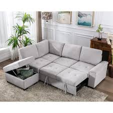Twin Size Sofa Bed With Storage Ottoman