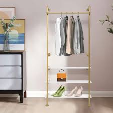 Gold Wall Mounted Iron Clothes Rack