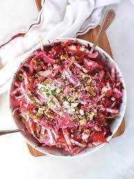 easy beet slaw with carrot and cabbage