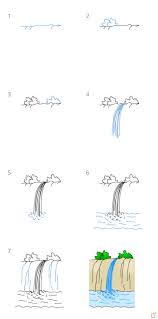 How to draw a waterfall with pictures wikihow. How To Draw A Waterfall Step By Step For Kids Beginners
