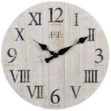 White Rustic Farmhouse Barn Wood Clock