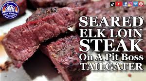 elk loin steak cooked perfectly on a