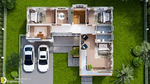 l shaped house design width 4 bedrooms