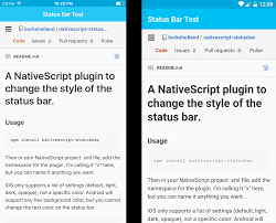 nativescript statusbar nativescript