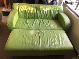 lime green sofa leather restoration