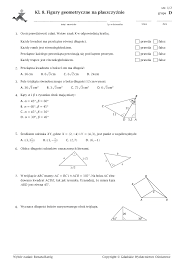 Sprawdzian kl.8 Figury geometryczne na płaszczyźnie 4 - Pobierz pdf z  Docer.pl