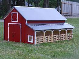 wooden toy barns and buildings