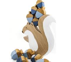 squirrel and acorns balance toy