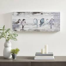 Perched Birds Wood Wall Art Living Room