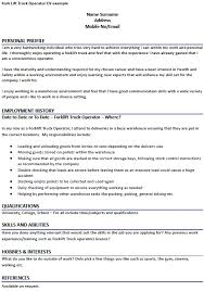 Forklift Driver Resume Template 9013 Butrinti Org