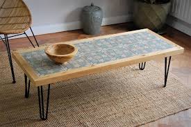 Rectangular Coffee Table Artisan Tiled