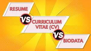 Cv or curriculum vitae is the longest of all formats. Resume Vs Curriculum Vitae Vs Biodata Differences Between A Resume Cv And Biodata Animated Youtube