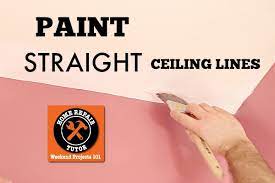 how to pain a straight ceiling line and