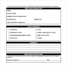 Vacation Request Form Template Sample Time Off Request Form 23