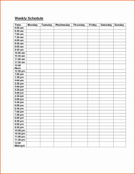 Hourly Schedule Template Daily Word Work Excel Free Weekly Weekend