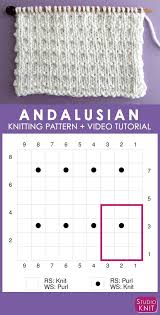 How To Knit The Andalusian Knit Stitch Pattern Studio Knit