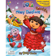 Dora the explorer features the adventures of young dora, her monkey boots, backpack and other animated friends. Phidal Publishing My Busy Books Dora The Explorer Merry Christmas Buy Online At The Nile