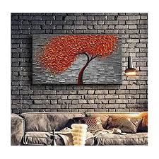 Wall Paintings Canvas Modern Red And