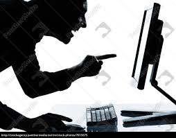 ein geschäftsmann silhouette computing computer - Lizenzfreies Bild -  #7015675 | Bildagentur PantherMedia