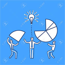 Conceptual Vector Icon Of Teamwork Creative Process In Agency
