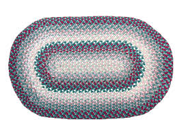 2 x 3 1 teal pink wool oval braided rug