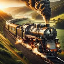 steam train on scenic railway route