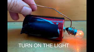light bulb to glow with a battery