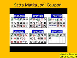 Kalyan Indian Satta Matka Number Coupons Lottery Guessing