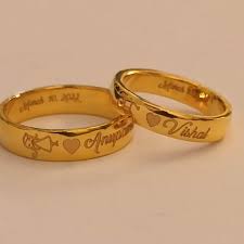 dolly engraved gold couple name rings