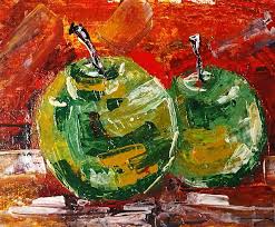 Painting Ripe Green Apples Kitchen