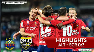 The soccer teams scr altach and sk rapid wien played 33 games . Tipico Bundesliga 14 Runde Scr Altach Sk Rapid Wien 0 3 Youtube