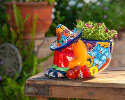 Ceramic Flower Pot Sleeping Man Planter