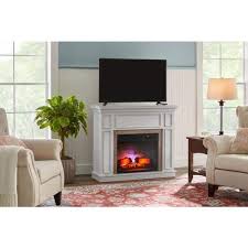 Stylewell Granville 43 In W Freestanding Convertible Media Console Electric Fireplace In Antique White