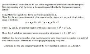 Solved A State Maxwell S Equation For