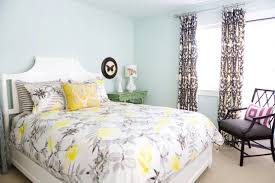 yellow bedding contemporary bedroom