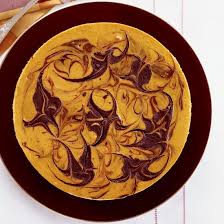 marbled pumpkin cheesecake with a