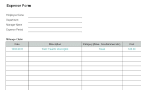 Expense Forms For Small Business Form Template Free C Header