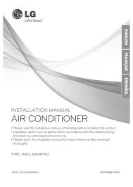 lg air conditioner installation manual