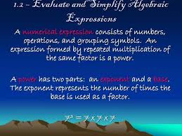 Simplify Algebraic Expressions