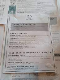 menu at bonefish grill restaurant
